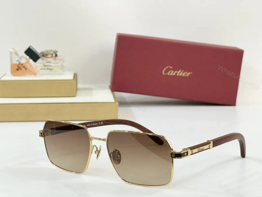 View 6 of Gold-tone Frame Aviators: Leather Temples Sunglasses