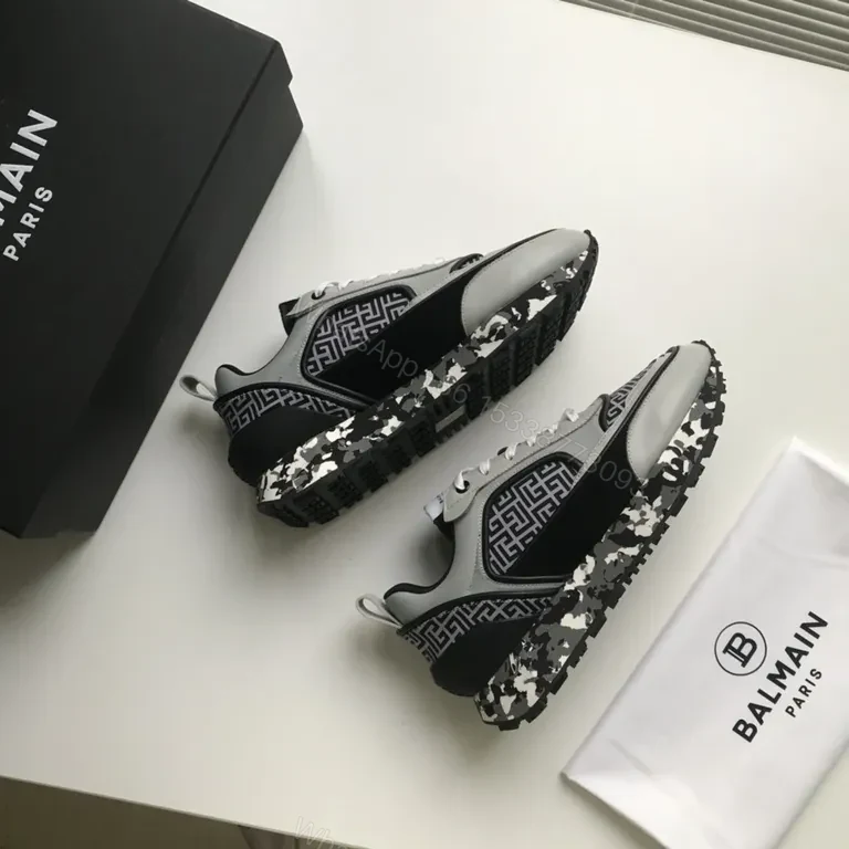 View 7 of Balmain Luxe High-Top Sneaker: Textured Leather Comfort