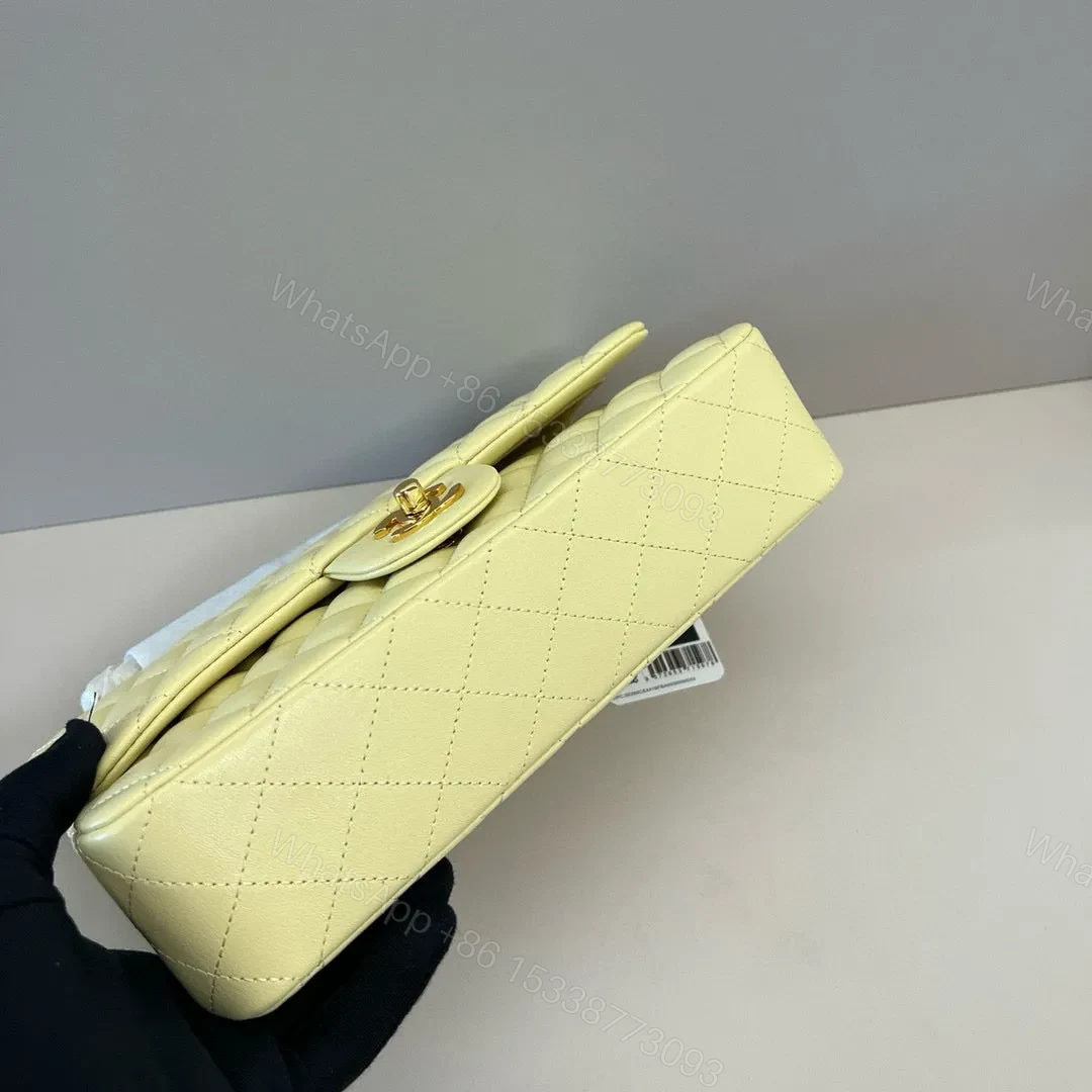 View 8 of CHANEL 25C FLAP BAG 25 IN YELLOW QUILTED LAMBSKIN GOLD HARDWARE