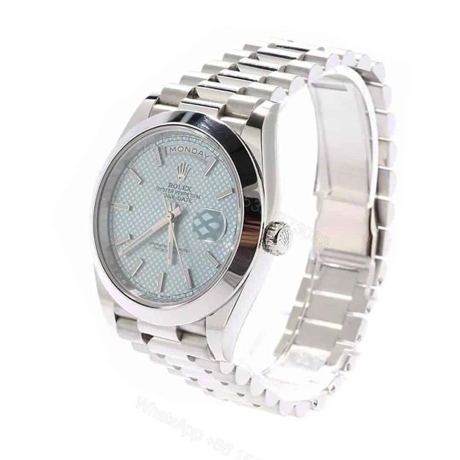 View 2 of Rolex Day-Date 228206 Super Clone: 40mm Platinum Presidential with Ice Blue Baguette Diamond Dial