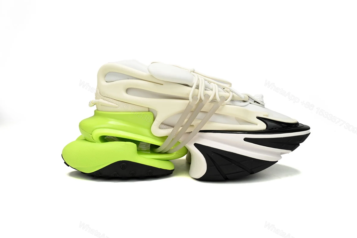 View 5 of BALMAIN Multikolor Buty sportowe Black white and green YM1VJ309