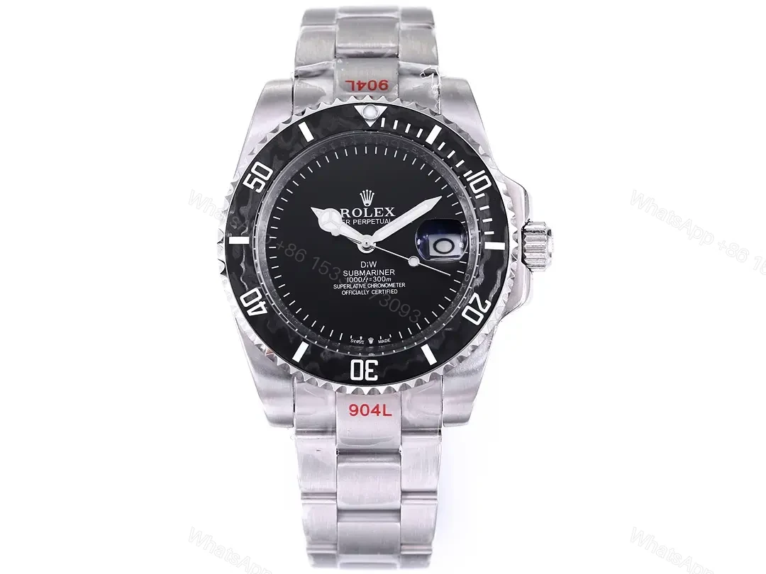 Clean Factory – **Brand:** Rolex – **Color:** Black – **Style:** Submariner **Title:** Rolex Black Submariner Parakeet Watch — view 1