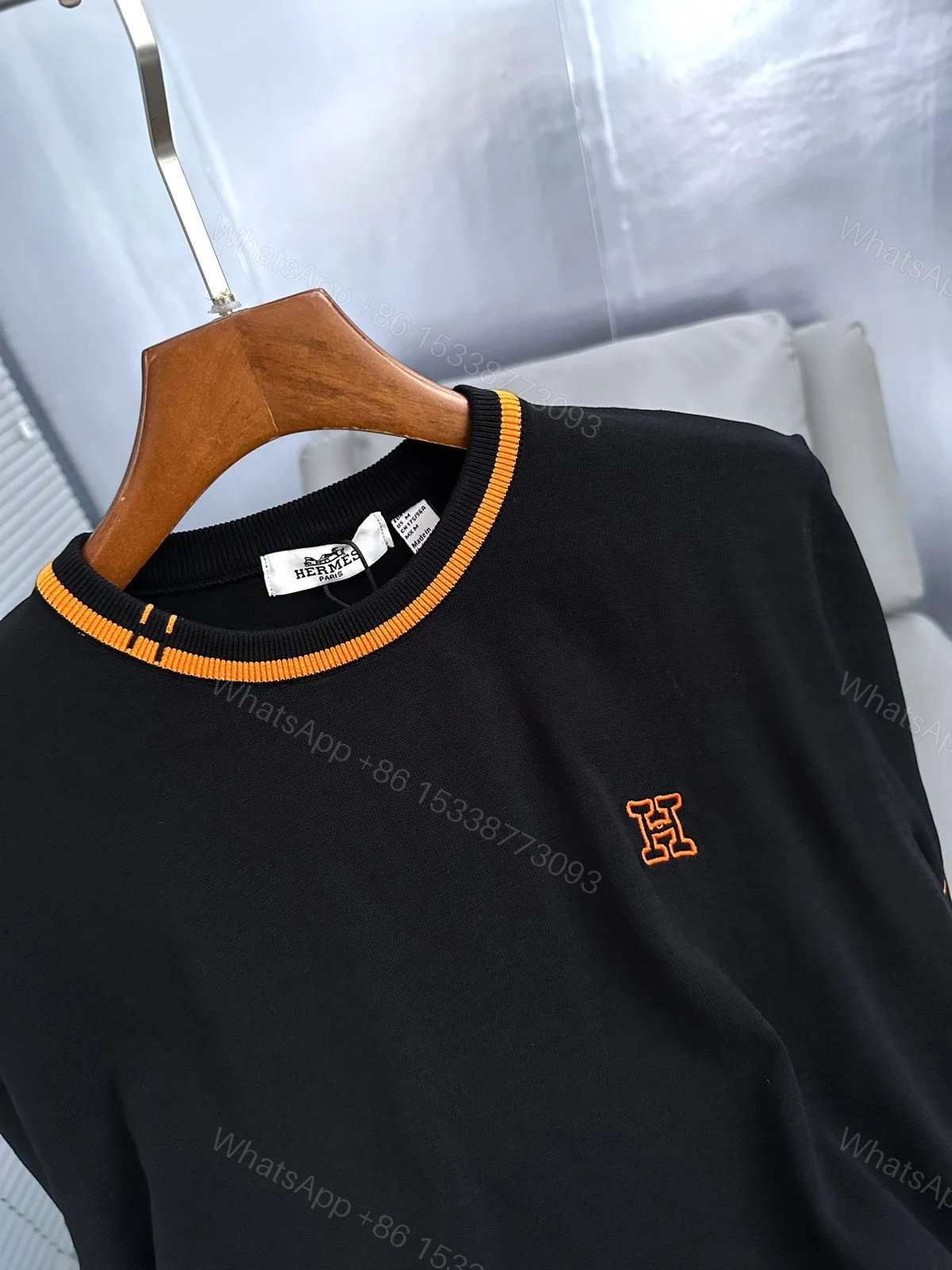View 2 of FIRST COPY HERMES DESIGNER KNITTED ROUND NECK SUMMER T-SHIRT