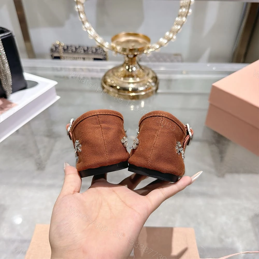 View 8 of MIUMIU Embroidered drill ballerinas 297584