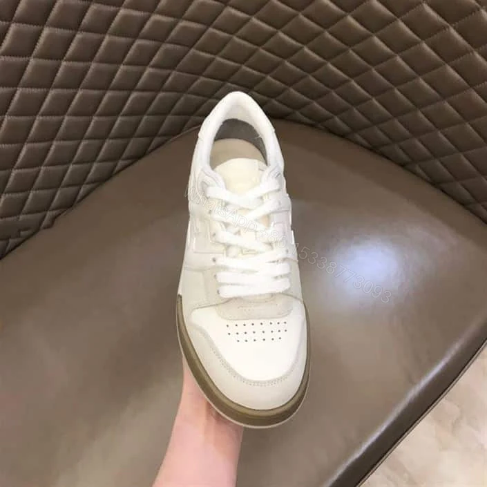 View 3 of Fendi Match Low-Top Sneakers In White Suede – FD31