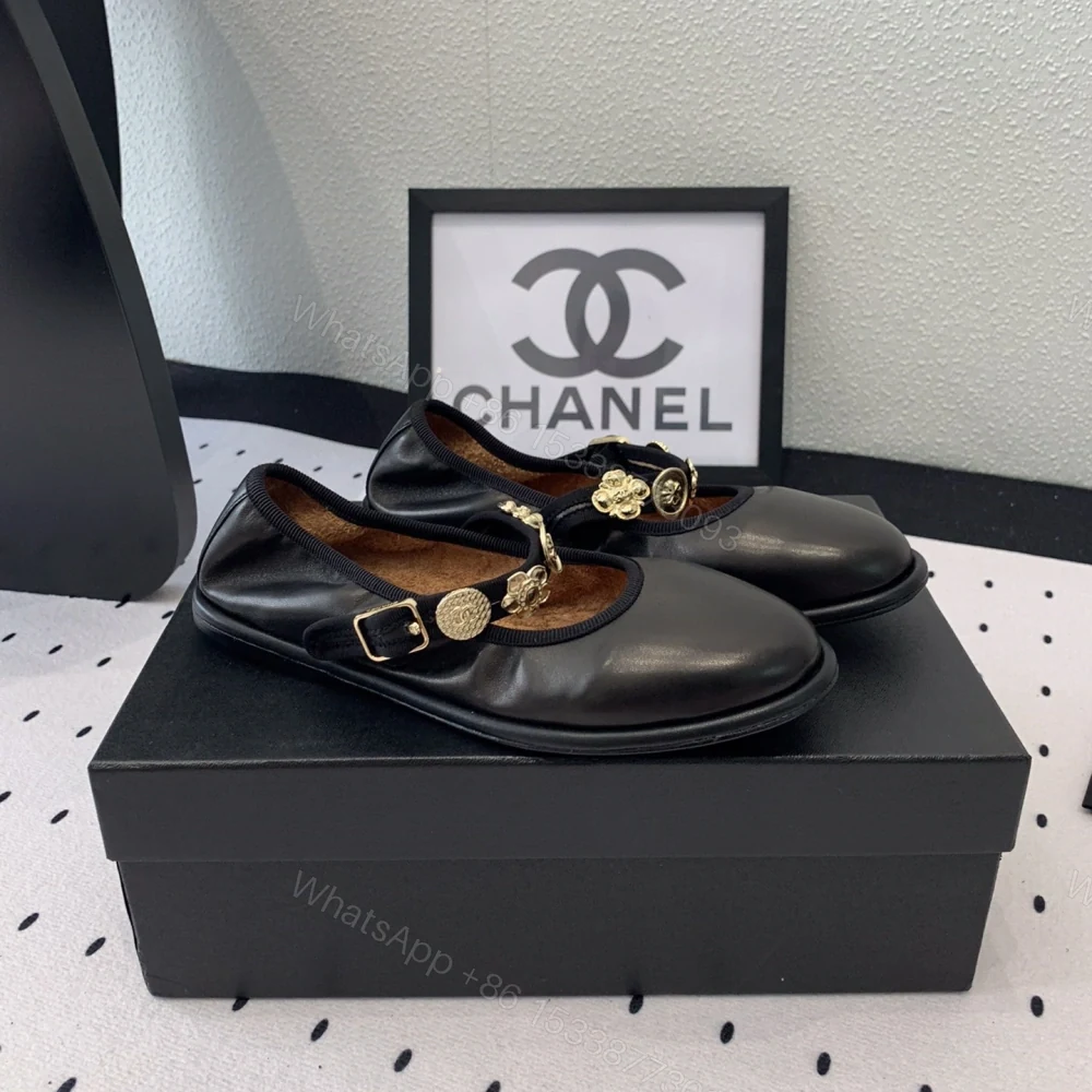 View 2 of 高仿Chanel*G45778Q圓頭塔扣瑪麗珍鞋黑色免檢版
