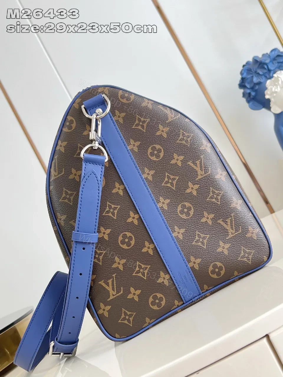 View 6 of Blue-Accented Monogram Weekender Duffel