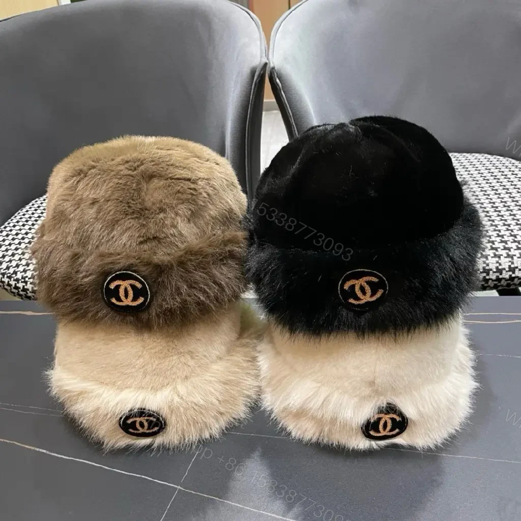 View 10 of Cream Faux Fur Pom Hat: Lux Soft Warmth, Subtle Logo Accent