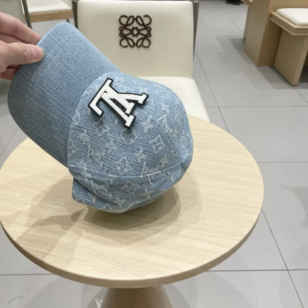 View 6 of Denim-Luxe Monogram Cap: Subtle Luxury Cap
