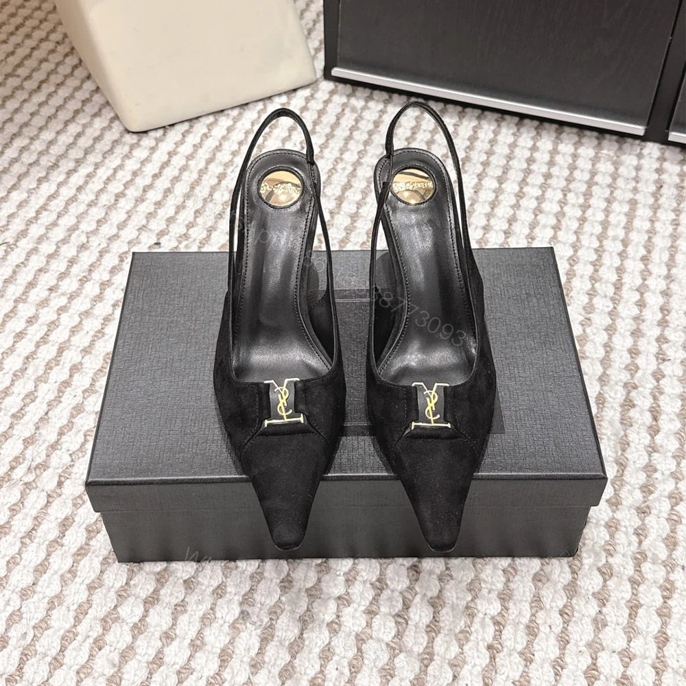 View 3 of YSL BABYLONE BRETEUIL slingback pumps in suede
