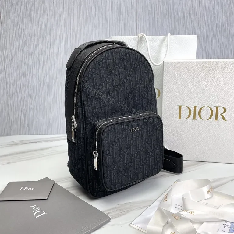 View 7 of Monogram Dior Oblique Backpack â€“ Black, Everyday Luxury