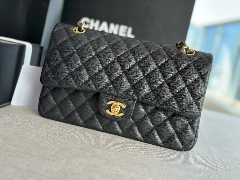 View 2 of Chic Quilted Chain Bag: Black Calfskin Luxury, Compact Prospective Allure