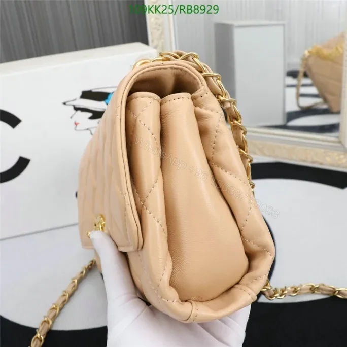 View 14 of Chanel Knockoff Quilted Red Classic Flap Bag RB8929