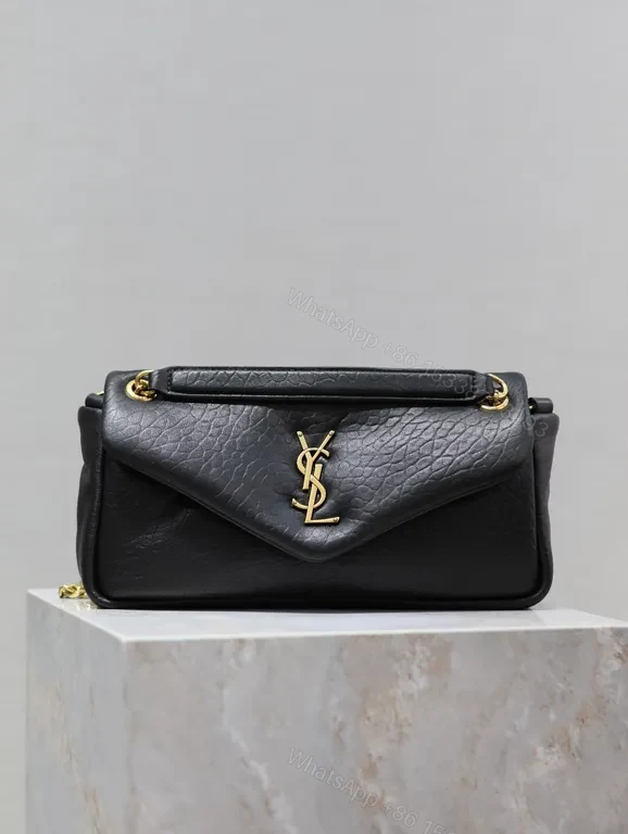 Chic Black YSL Envelope Bag with Gold Hardware - Luxury Everyday — view 1