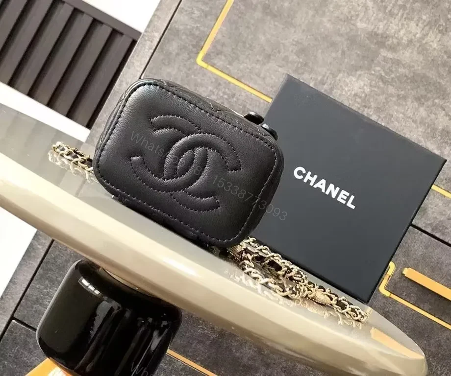 View 3 of Chanel-Inspired Quilted Mini Bag in Black Lambskin Luxe