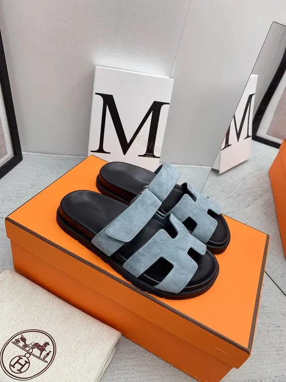 View 7 of Grey Suede Hermes-Inspired Sandals â€“ All-Day Comfort