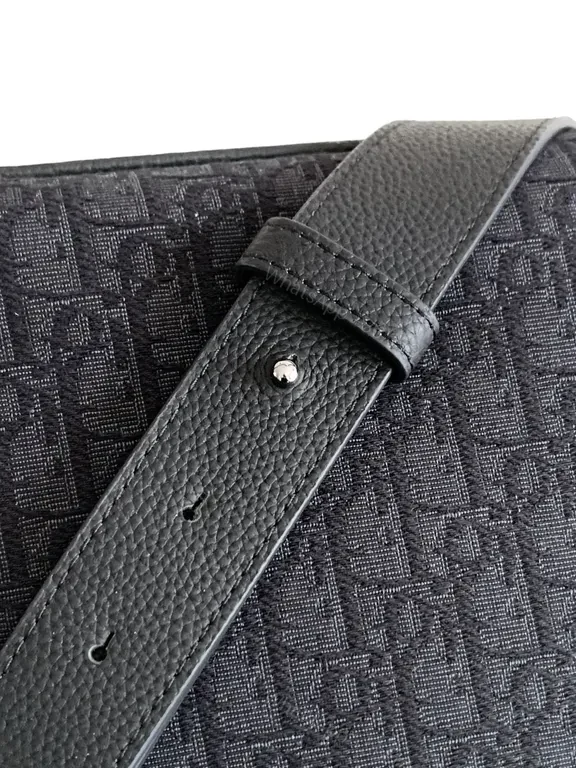 View 5 of Structured Chic Tote: Monogram-Texture, Black, Dior-Inspired Carryall
