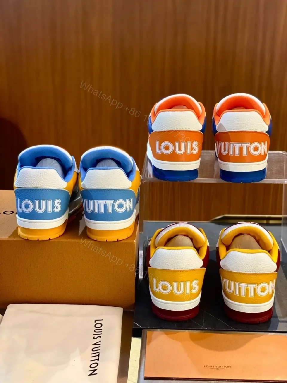 View 6 of Color-Blocking Leather High-Tops with Signature Details
