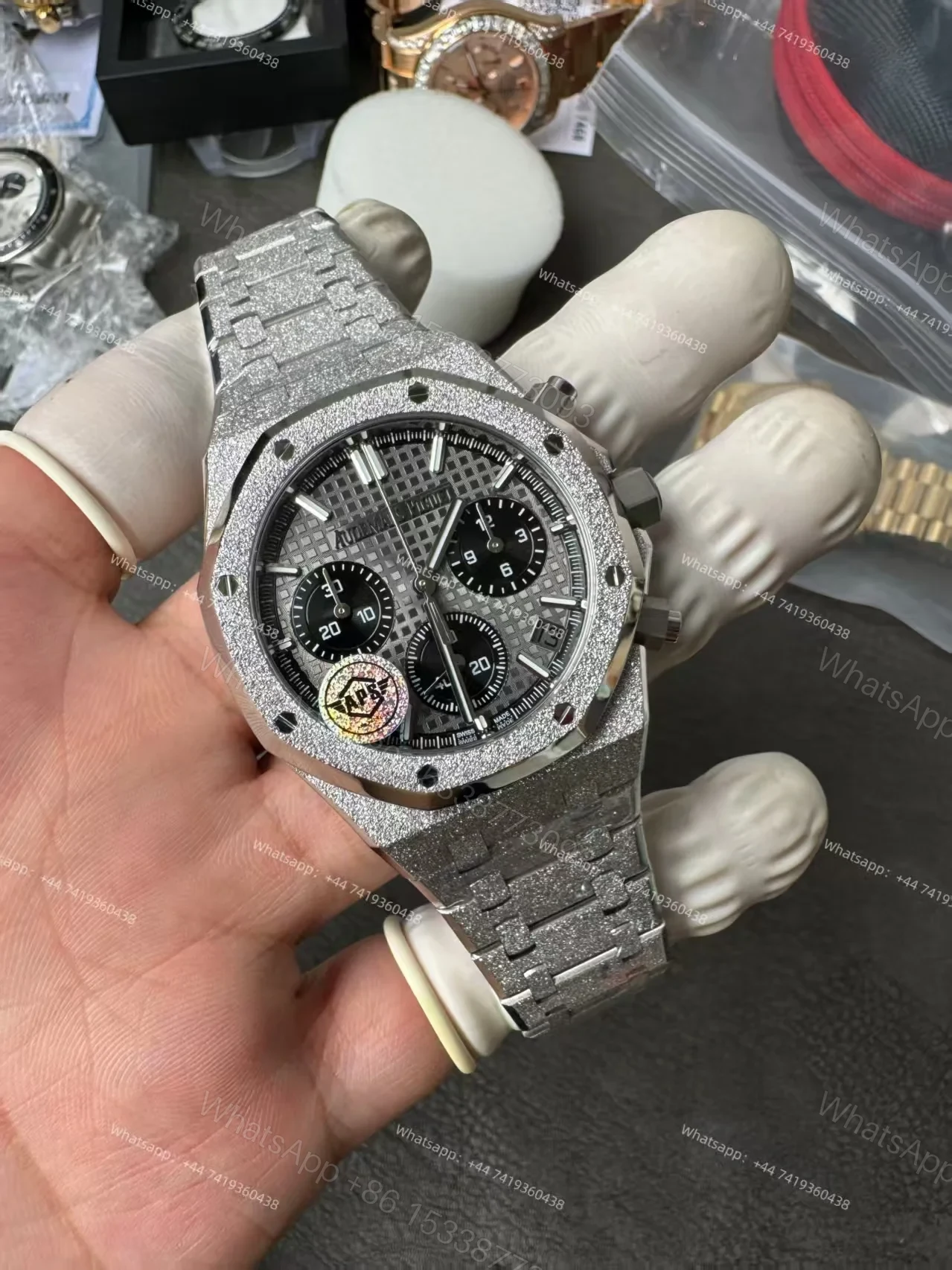 View 8 of Audemars Piguet Super Clone Royal Oak Frosted Gold 26240 Chronograph 41mm Cal.4401