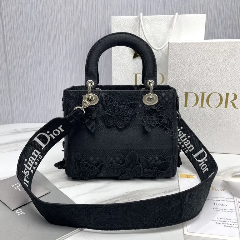 View 2 of Chic Embroidered Butterfly Dior Bag - Signature Monogram Handbag
