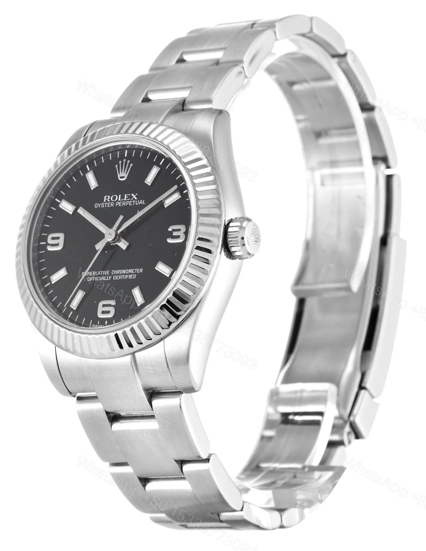 View 2 of Replica Rolex Oyster Perpetual Lady Black Dial 177234 31 mm