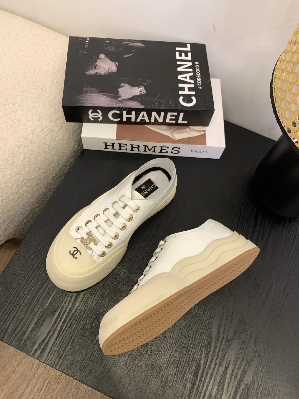 View 2 of Cream-White Leather Sneakers: Subtle Opulence, Everyday Luxury