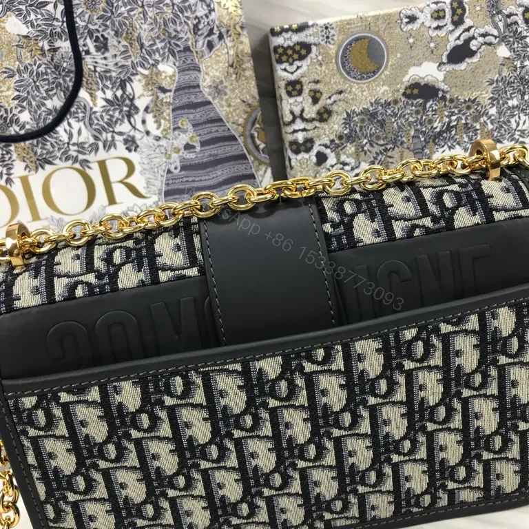 View 4 of Iconic Dior Monogram Saddle Bag in Oblique Canvas, Calfskin Trim, Gold Hardware, Versatile Day-to-Night Style