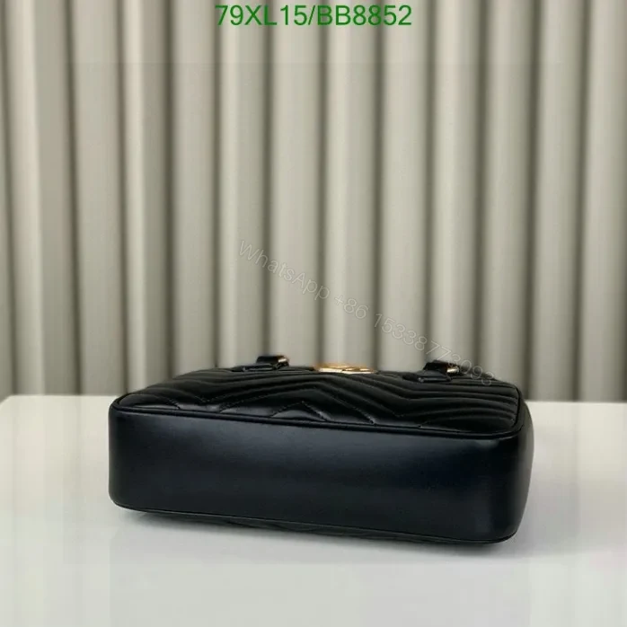 View 4 of Gucci Knock off Marmont Mini Black Leather Bag