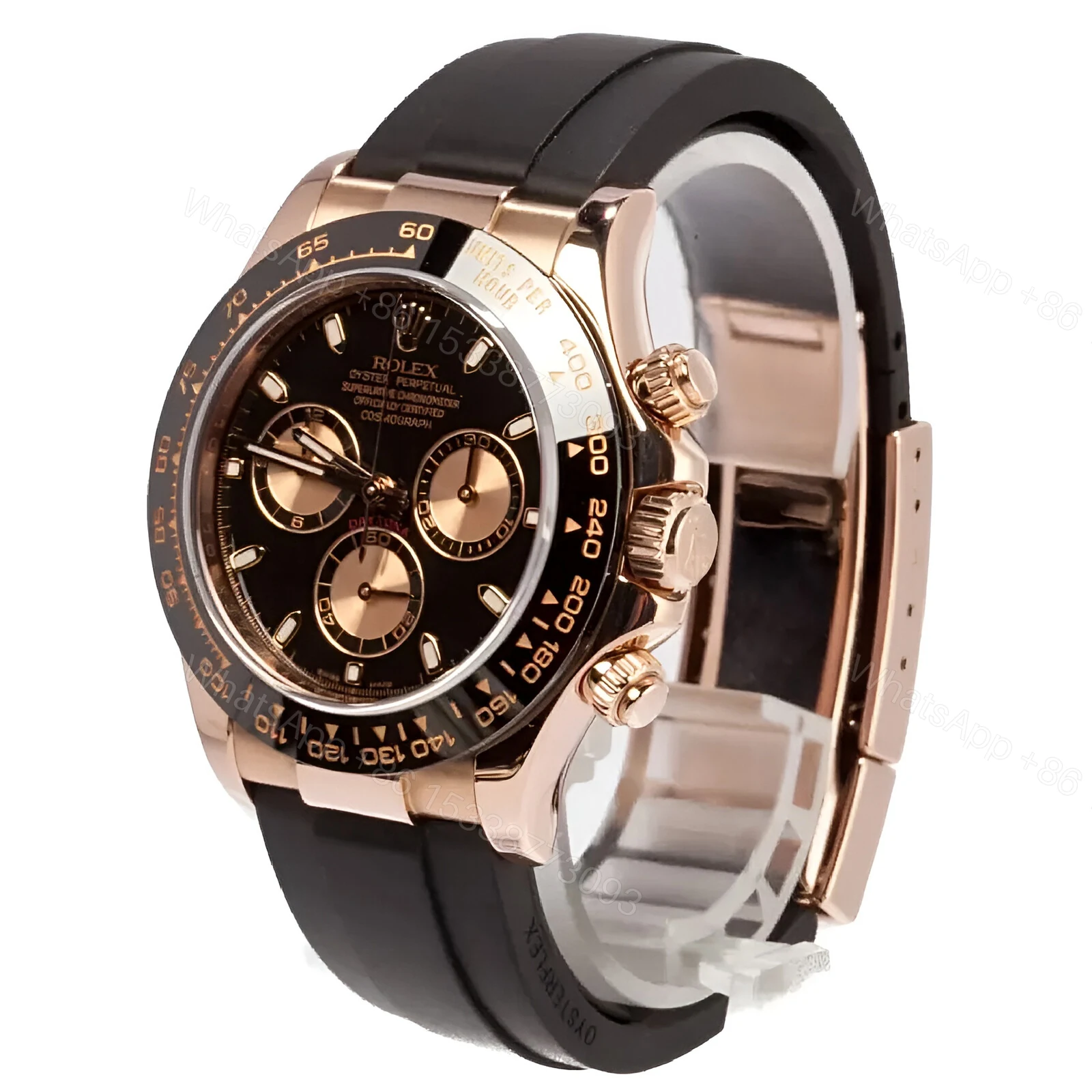 View 2 of Rolex Daytona Cosmograph Automatic Rose Gold 116515LN-0012 Replica