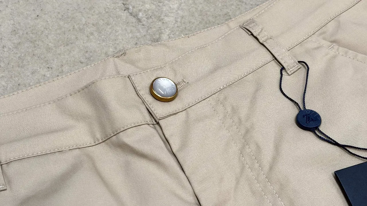 View 9 of Beige Nylon Cargo Shorts with Louis Vuitton Tag