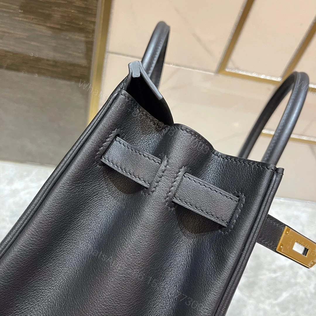 View 9 of HEMRES BIRKIN 30CM BLACK SWIFT LEATHER GOLD HARDWARE