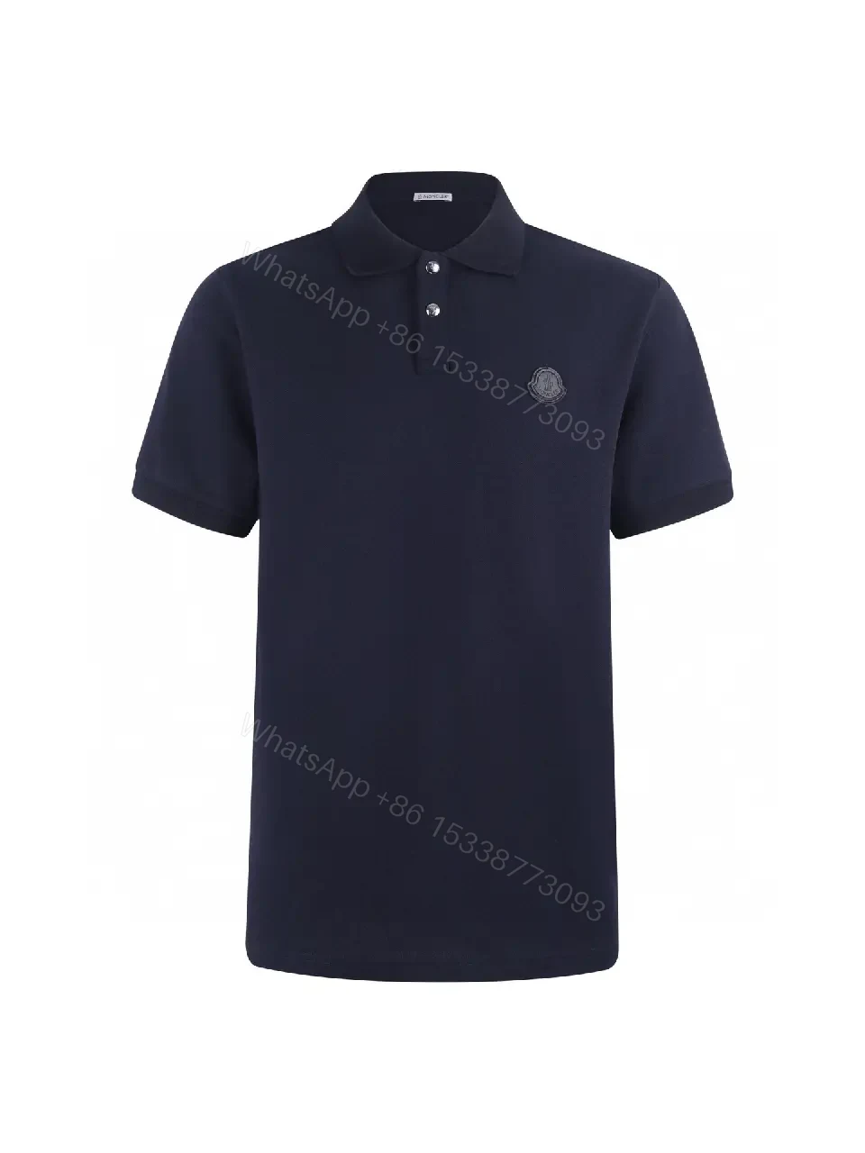 View 2 of Navy Cotton-Piqué Polo: Quiet Luxury Essential Polo