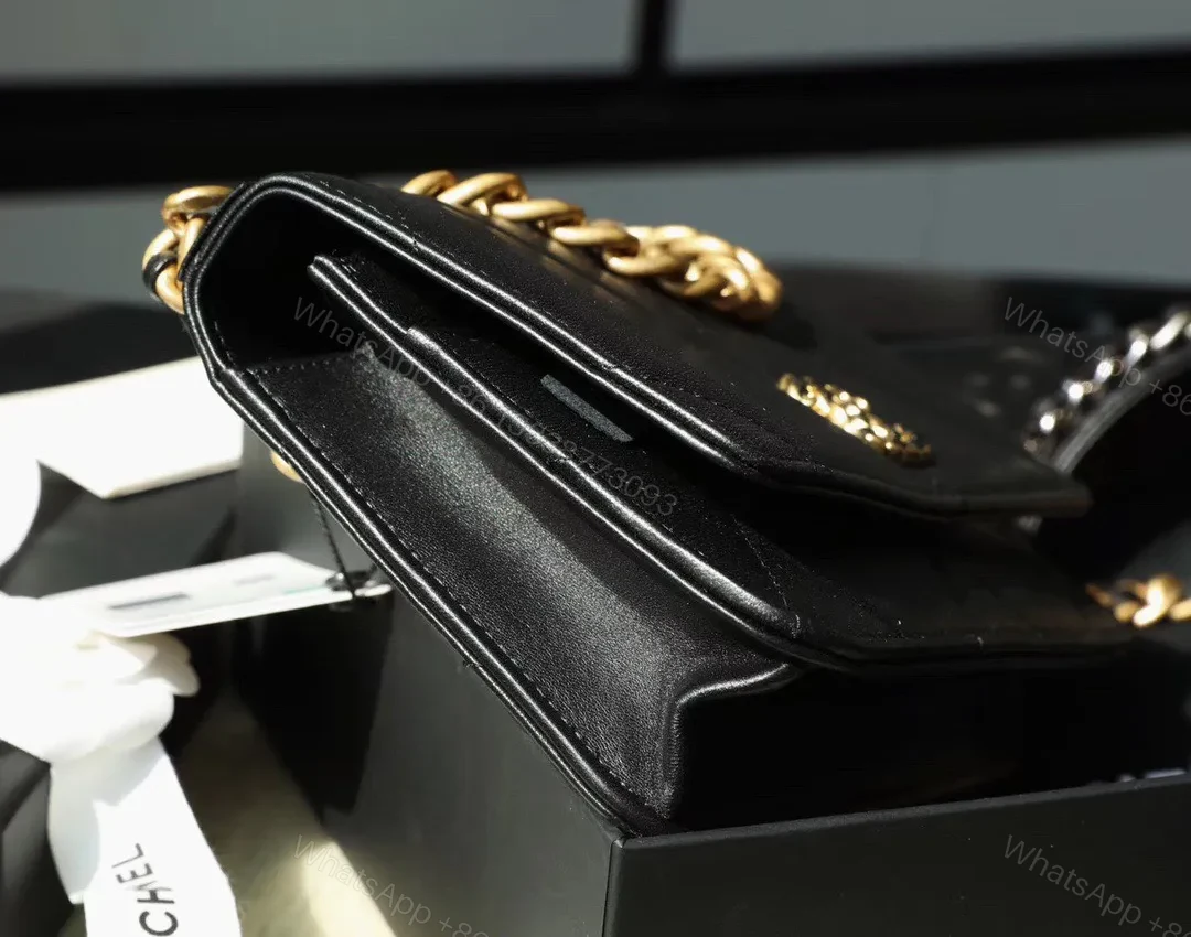 View 8 of Chanel Woc C19 Handbag Woman’s Lock Gold Black 19cm