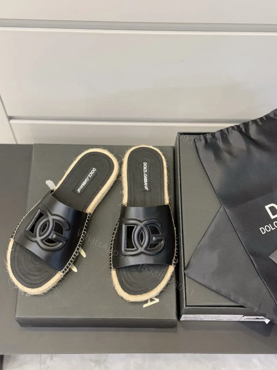 Chic Minimalist Leather Sliders with Iconic Monogramed Split-sole Slide — view 1