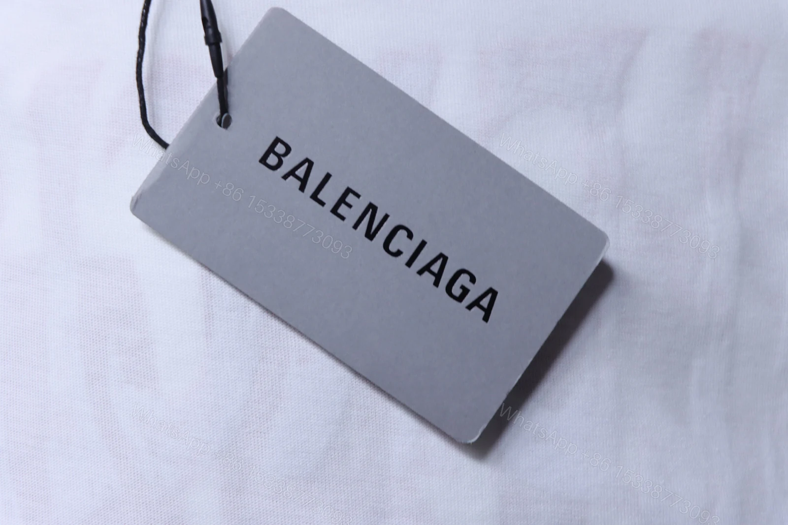 View 8 of Balenciaga Clothes Paris Beach Nightscape Eiffel Tower Print Short-Sleeve T-Shirt white