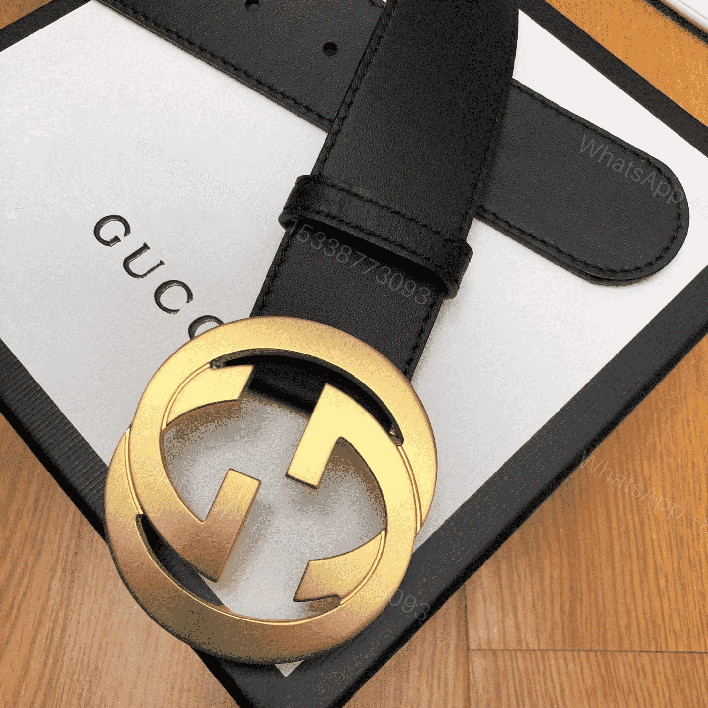 View 3 of GUCCI INTERLOCKING-G LEATHER BELT – B5