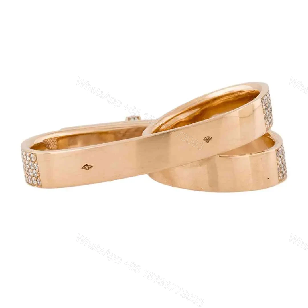 View 4 of 18k Gold Hermes Diamond Kelly Gavroche Double Rings