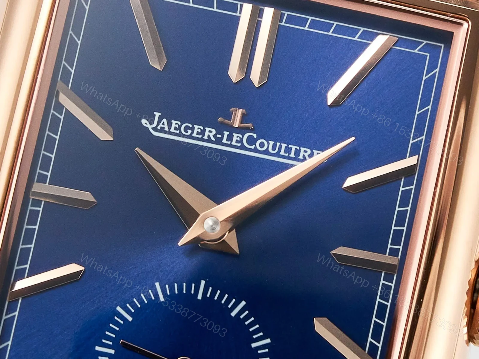 View 9 of Reverso Tribute Duoface Small Seconds RG MGF Best Edition Blue Dial on Blue Leather Strap A854A