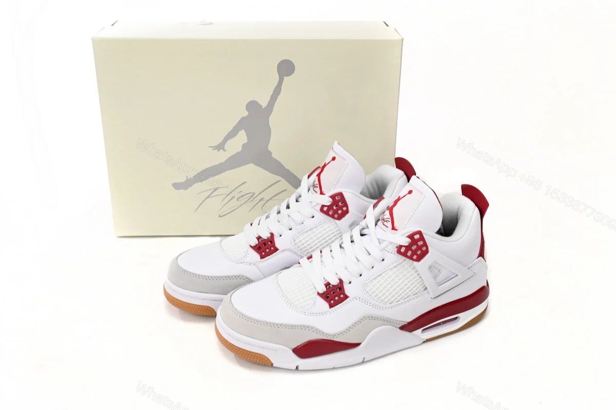 Nike SB x Air Jordan 4 White Red DR5415-160 (Top Quality) — view 2