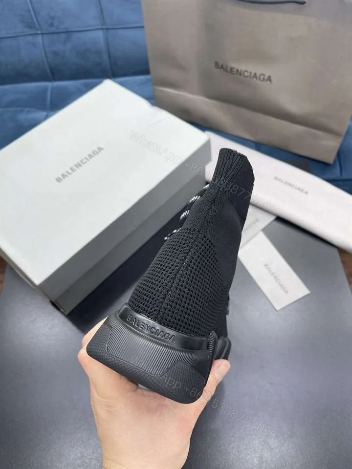 View 3 of BALENCIAGA MEN’S SPEED 2.0 LACE-UP SNEAKER IN BLACK – BB155