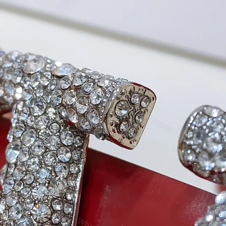 View 2 of Bold Valentino Red Belt with Crystal Double-V Buckle