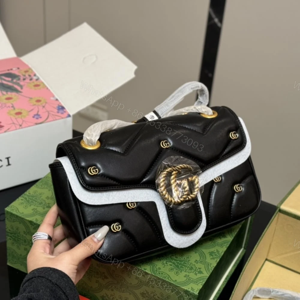 View 3 of Gucci GG Marmont Small Shoulder Bag Black 26Cm 443497 AACPG 1000