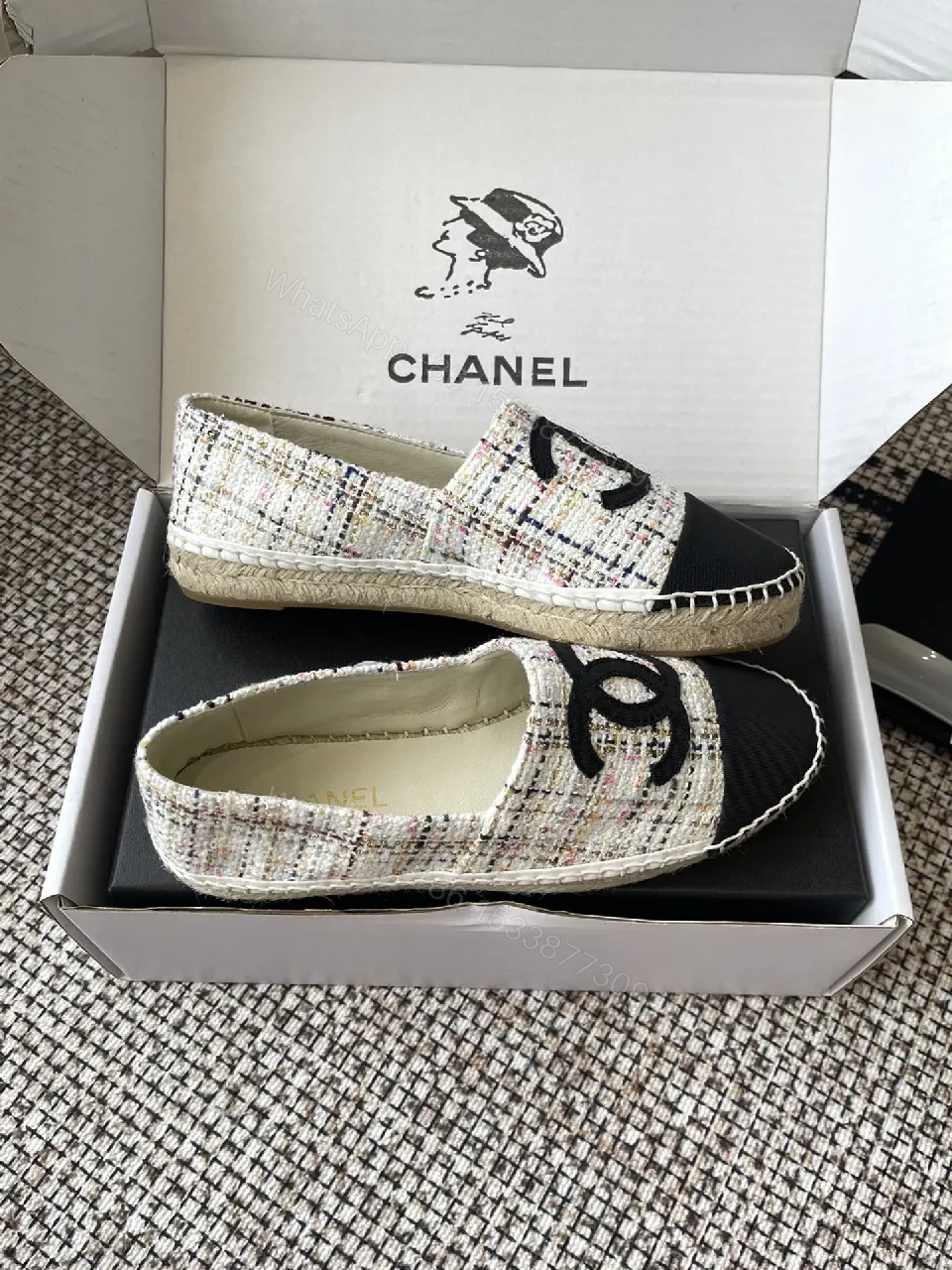 View 4 of Textured Chanel-Inspired Espadrilles: Luxe Slip-On Comfort