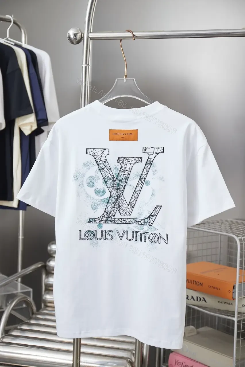 View 3 of Minimalist White Tee with LV Stitch – Premium Everyday Essential