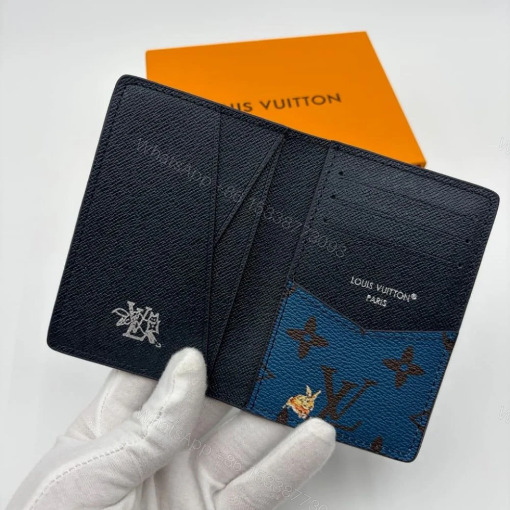View 4 of Louis Vuitton Pocket Organizer Monogram Forest Navy 14Cm M26979