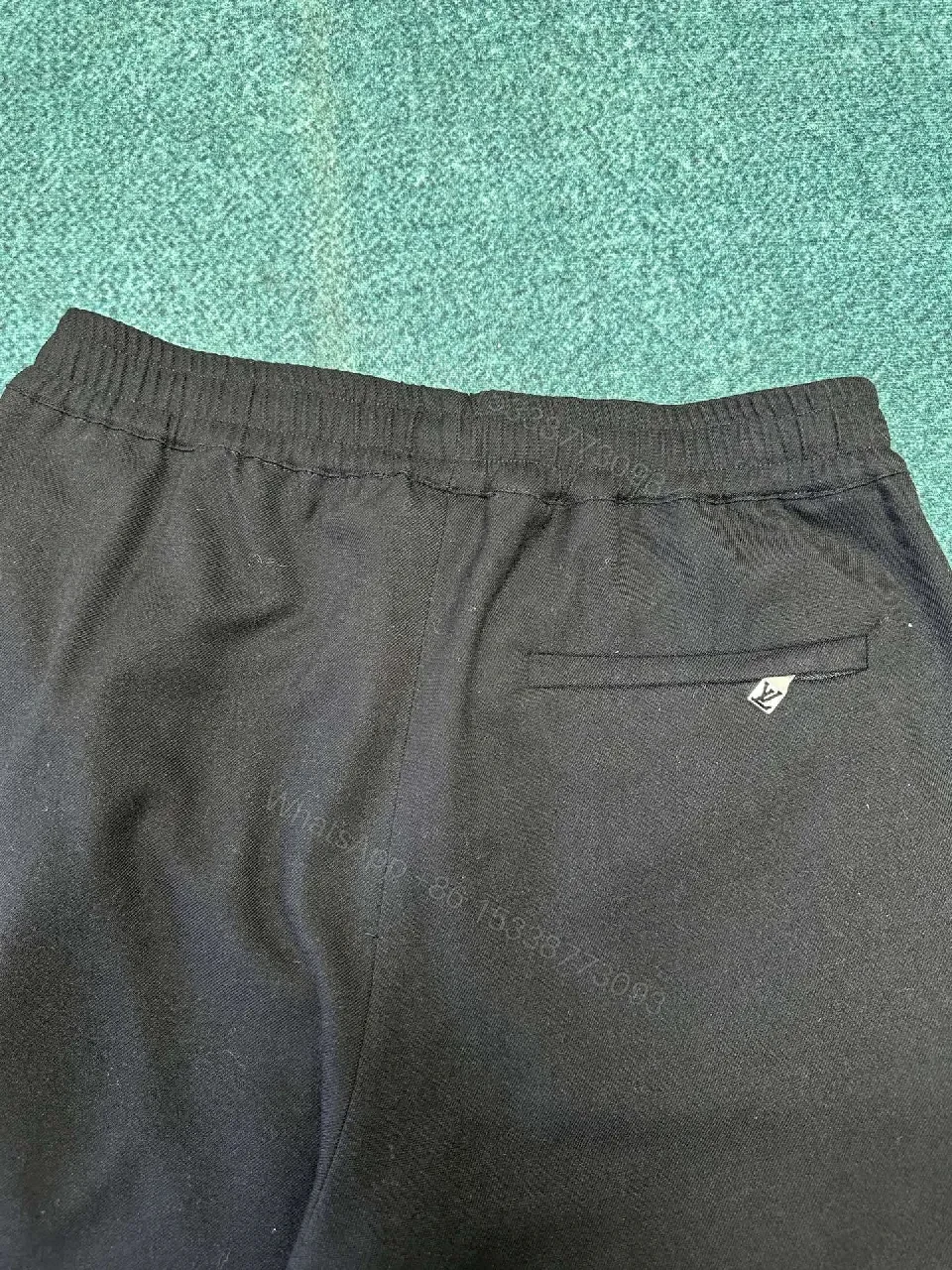 View 6 of Lux Black Tailored Pants with Subtle Monogram, Everyday Style