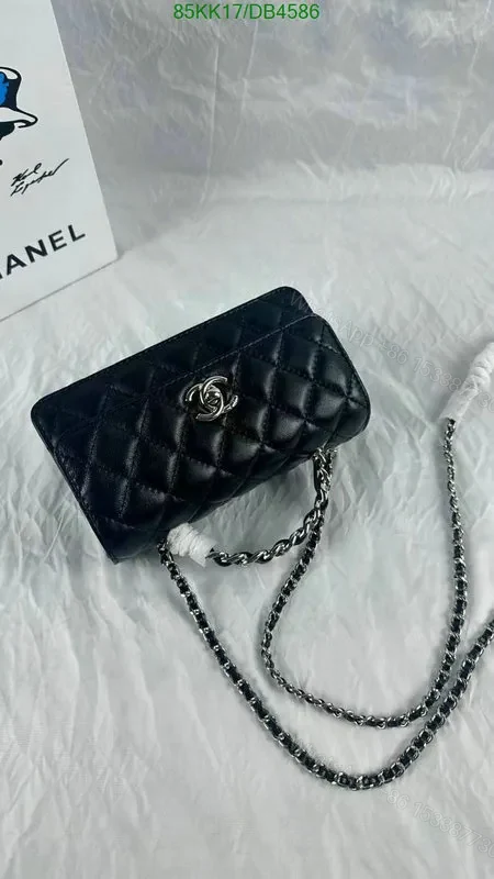 View 3 of Chanel Small Black Quilted CC Bag in Lambskin Leather DB6542