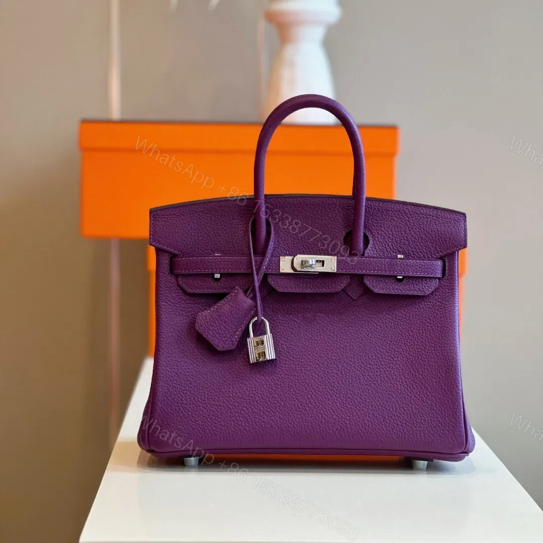 HN 25 Dark Purple Togo Leather Palladium Hardware — view 1