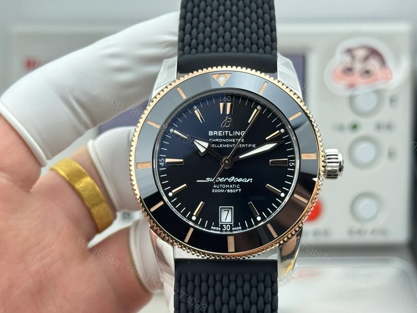 Breitling Superocean Heritage Ceramic Black Replica 42MM Premium Rubber Strap Edition UB2030121B1S1 — view 1