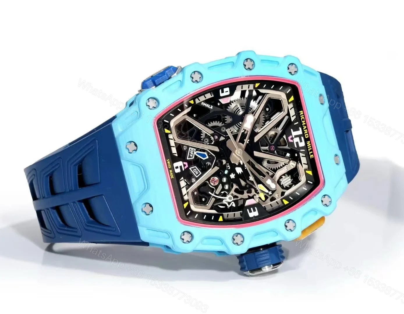 View 2 of Richard Mille RM35-03 Automatic Skeleton Watch Carbon NTPT Fiber Case 13.5MM Ultra Thin Integrated Movement Sport Luxury Edition RM35-03-CNT-AUTO-LT